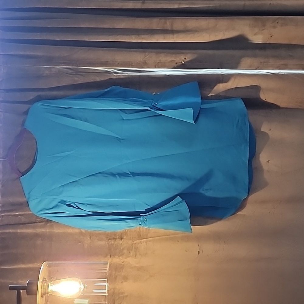 MAAC bright blue unique dress.  Love the sleeve cuffs and the back closing!